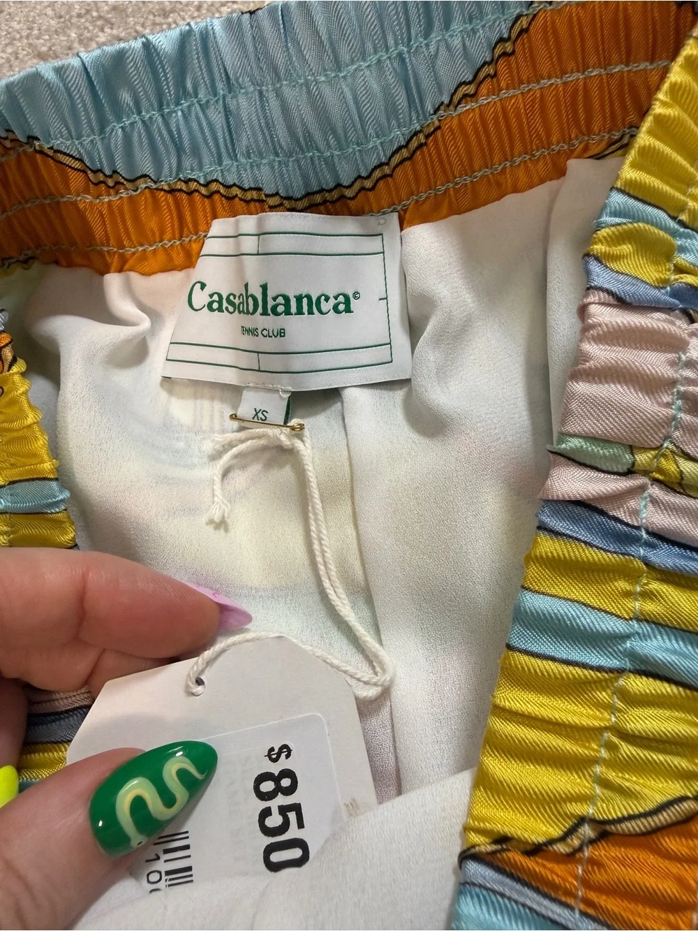 Casablanca Tennis Club Casa Sport Silk Game Shorts | Italian Resort Print | XS